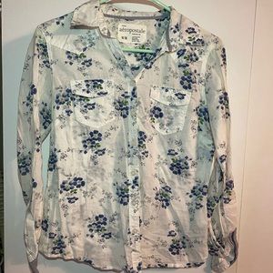 Aeropostale Floral Flannel